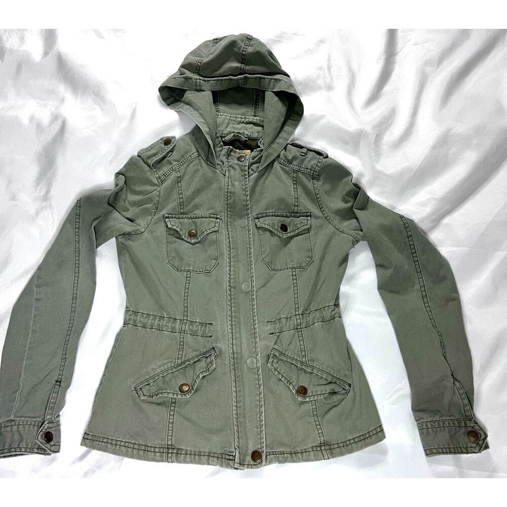 Prince & Fox Button Down Zip Up Green Cargo Jacket